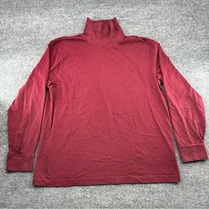 Ll Bean Sweater Mens Large Traditional Fit Turtleneck Cotton‎ Pullover Maroon